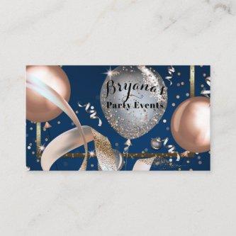 Rose Gold Balloons Navy Blue Party Event Planner
