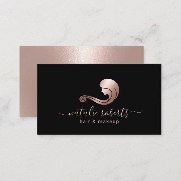 Rose Gold Beauty Logo Hair & Makeup Artist Salon
