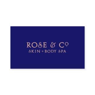 Rose Gold Blush Blue Navy Minimal Glam
