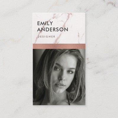 ROSE GOLD BLUSH PINK MARBLE PERSONAL PHOTO INSERT