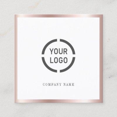 Rose gold border custom company logo professional square