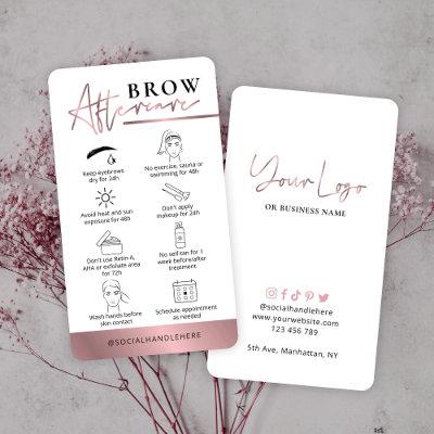Rose Gold Brows Aftercare Salon Instructions Lux