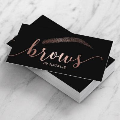 Rose Gold Brows Microblading Salon Typography