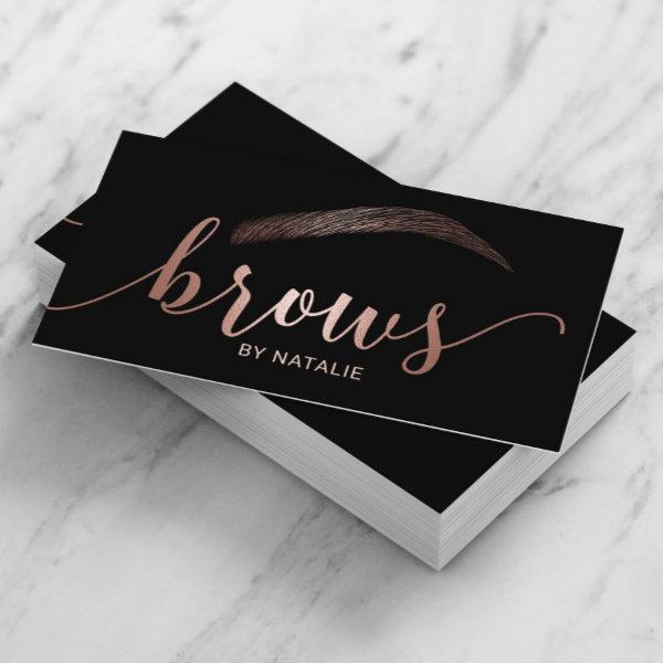 Rose Gold Brows Microblading Salon Typography