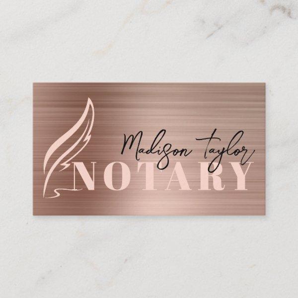Rose Gold Brushed Metal Mobile Notary Loan Agent