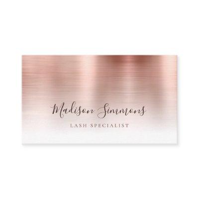 Rose Gold Brushed Metal Monogram Stylish Script