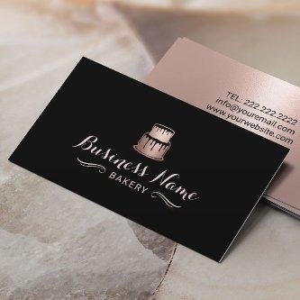 Rose Gold Cake Logo Bakery Modern Pastry Chef