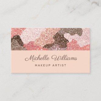 Rose Gold Camouflage Faux Glitter Professional
