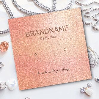 Rosé Gold Color Gradient Texture Earrings Studs Square