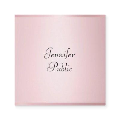 Rose Gold Color Modern Handwritten Professional Square