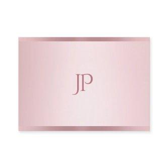 Rose Gold Color Modern Monogram Simple Template