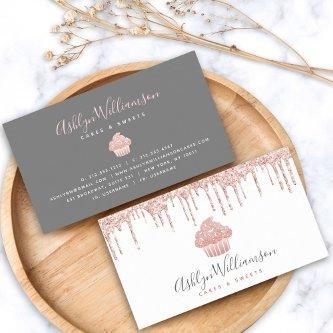 Rose Gold Cupcake Glitter Drips Bakery Pastry Chef
