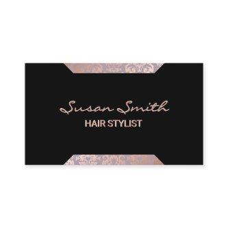 Rose Gold Damask Pattern Geometric Accents