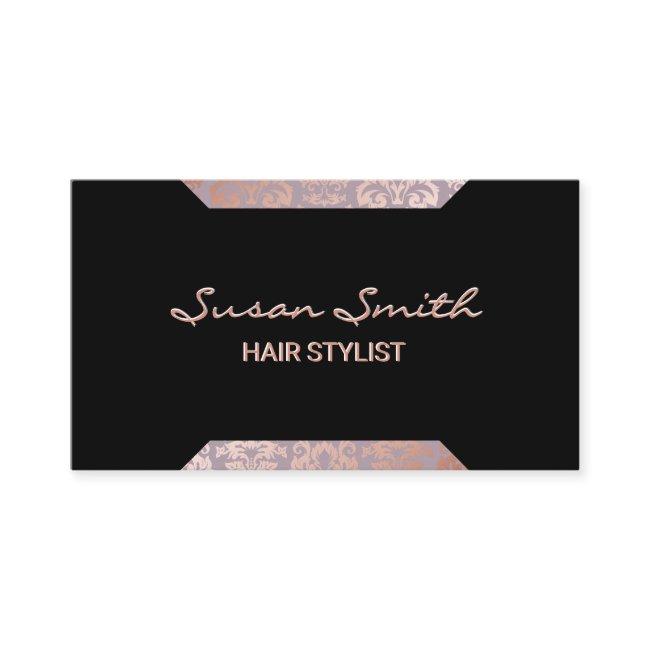 Rose Gold Damask Pattern Geometric Accents