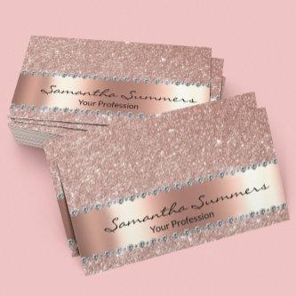 Rose Gold Diamond Metal Elegant Customize Glitter