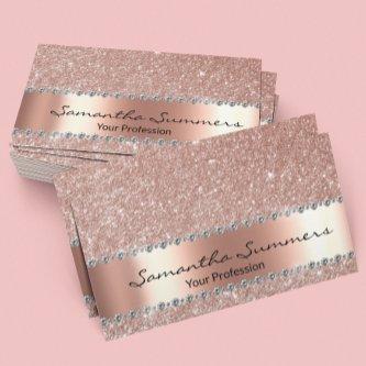 Rose Gold Diamond Metal Elegant FauxGlitter