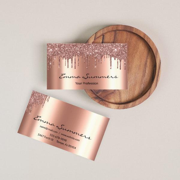 Rose Gold Drips Metal Elegant Customize Glitter