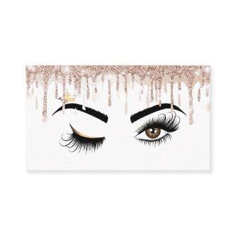 Rose Gold Drips Sparkle Lashes Wink Eye Makeup