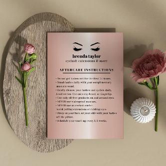 Rose Gold Eyelash  Browbar Aftercare Instructions