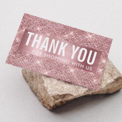 Rose Gold Faux Shimmer & Foil Business Thank You