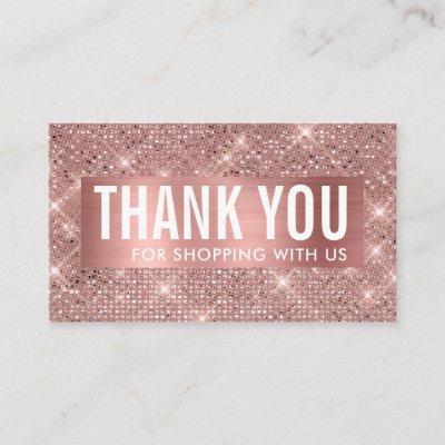 Rose Gold Faux Shimmer & Foil Business Thank You