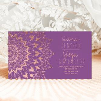 Rose gold floral mandala purple yoga instructor