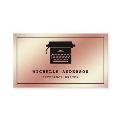 Rose Gold Foil Chic Typewriter Professional Writer