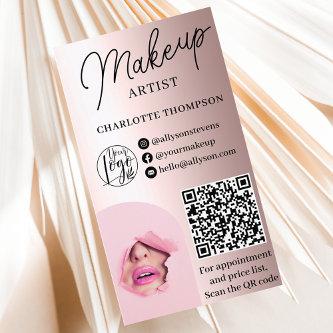 Rose Gold foil makeup logo Qr code 2 photos