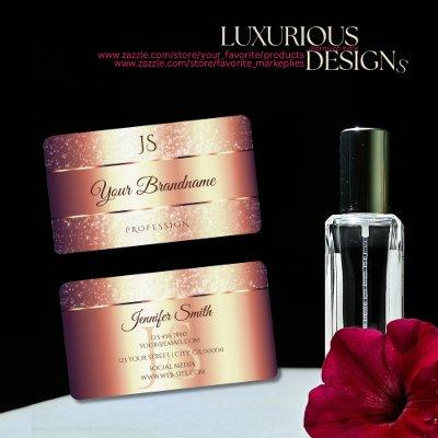 Rose Gold Glamour Sparkling Glitter and Monogram
