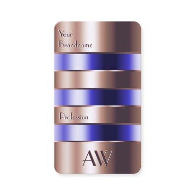 Rose Gold Glass Optics Blue Fluids Faux 3D Letters