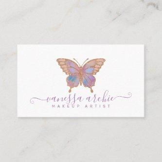 Rose Gold Glitter Butterfly Logo