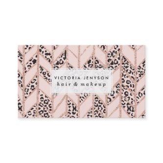 Rose gold glitter chevron herringbone blushleopard