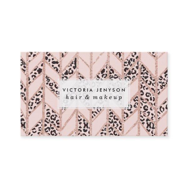 Rose gold glitter chevron herringbone blushleopard
