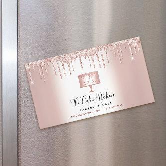 Rose Gold Glitter Drips Cake Bakery Pastry Chef   Magnet