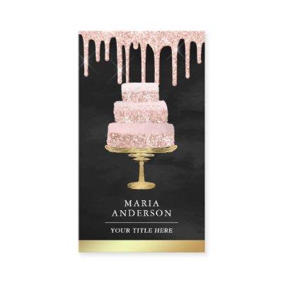 Rose Gold Glitter Drips Cake Pastry Chef Bakery