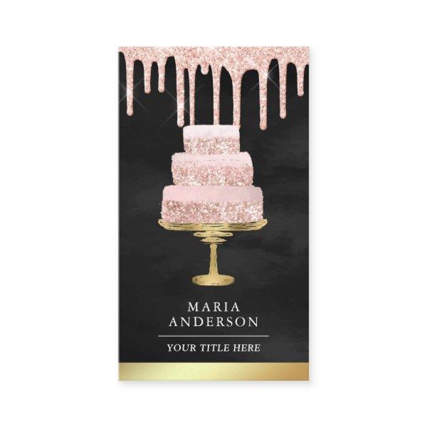 Rose Gold Glitter Drips Cake Pastry Chef Bakery