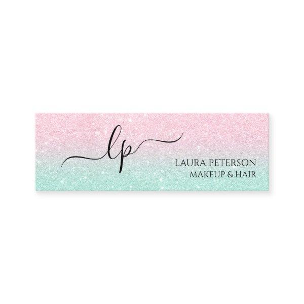 Rose gold glitter handwritten script calligraphy mini
