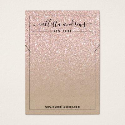 Rose Gold Glitter Kraft Necklace Display Card