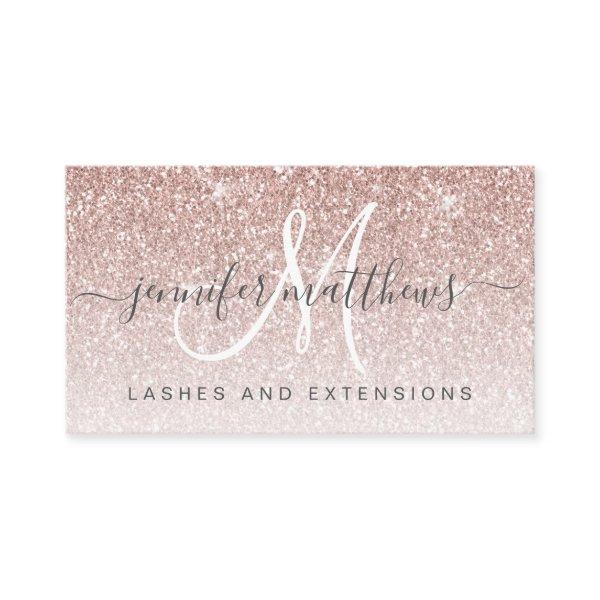 Rose Gold Glitter Lashes Salon Open Covid Safety