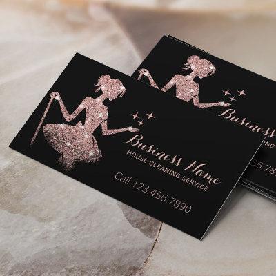 Rose Gold Glitter Maid Magical Cleaning Service