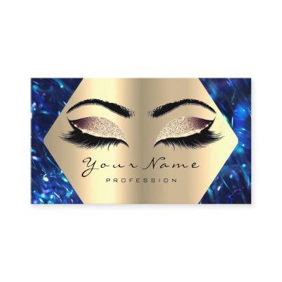 Rose Gold Glitter Makeup Artist Lashes Blue Navy
