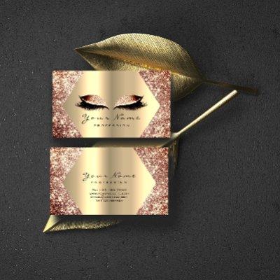 Rose Gold Glitter Makeup Artist Lashes Extensions