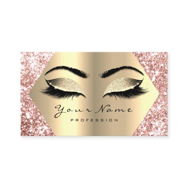 Rose Gold Glitter Makeup Artist Lashes Logo