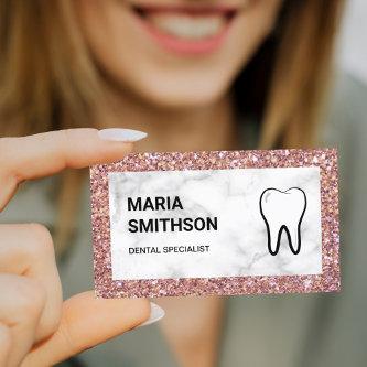 Rose Gold Glitter Marble Dental Clinic Dentist