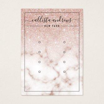 Rose Gold Glitter Marble Earrings Display Card