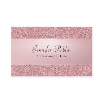 Rose Gold Glitter Modern Elegant Handwritten Name