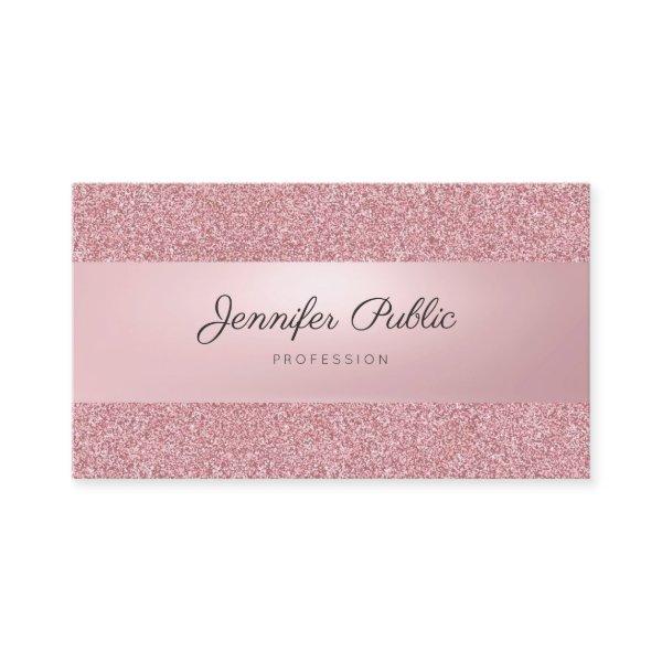 Rose Gold Glitter Modern Handwriting Script Chic