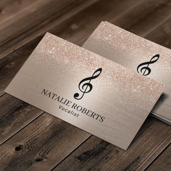 Rose Gold Glitter Music Vocalist Singer Songwriter