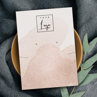 Rose Gold Glitter Necklace Earring Logo Display