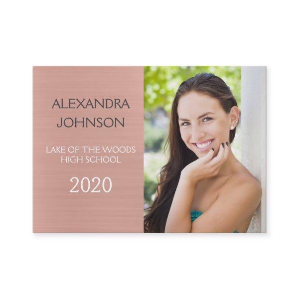 Rose Gold - Graduation Photo Student Contact Card